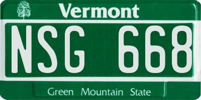 VT license plate NSG668