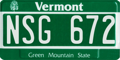 VT license plate NSG672