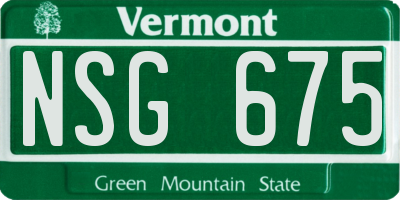 VT license plate NSG675