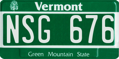 VT license plate NSG676