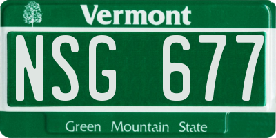 VT license plate NSG677