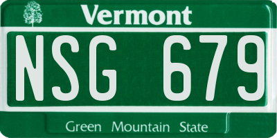 VT license plate NSG679