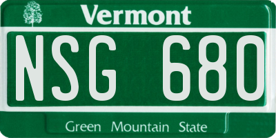 VT license plate NSG680