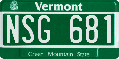 VT license plate NSG681