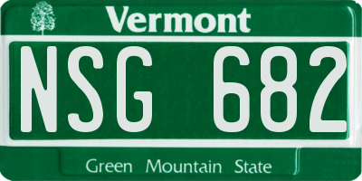 VT license plate NSG682