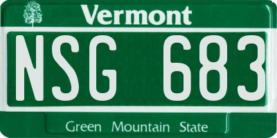 VT license plate NSG683