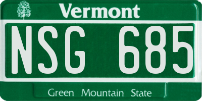 VT license plate NSG685