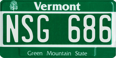 VT license plate NSG686