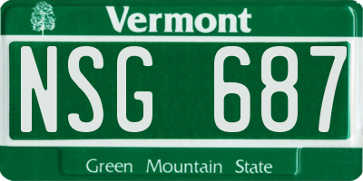 VT license plate NSG687