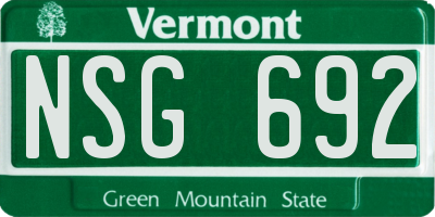 VT license plate NSG692