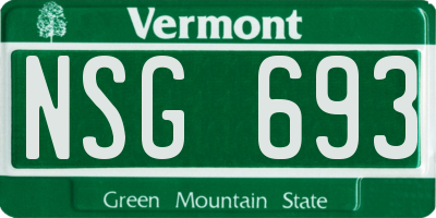 VT license plate NSG693