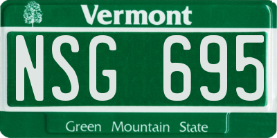 VT license plate NSG695