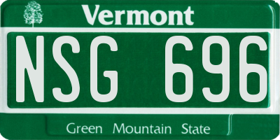 VT license plate NSG696