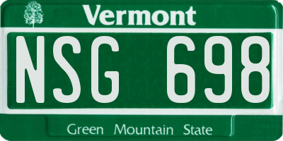 VT license plate NSG698