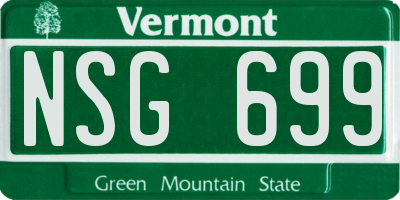 VT license plate NSG699