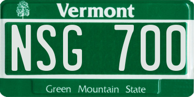 VT license plate NSG700