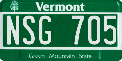 VT license plate NSG705