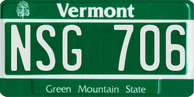 VT license plate NSG706