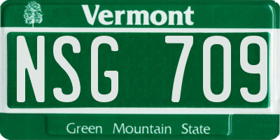 VT license plate NSG709