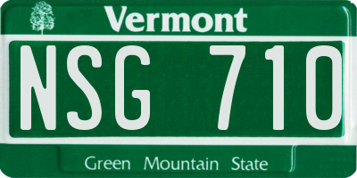 VT license plate NSG710