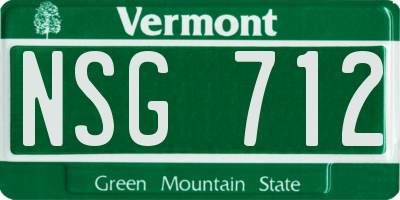 VT license plate NSG712