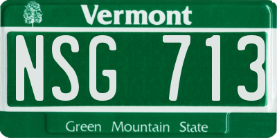 VT license plate NSG713
