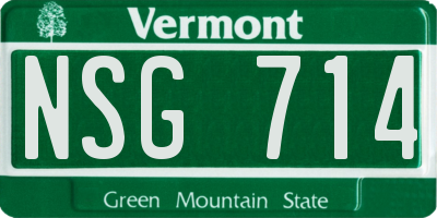 VT license plate NSG714