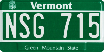 VT license plate NSG715
