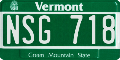 VT license plate NSG718