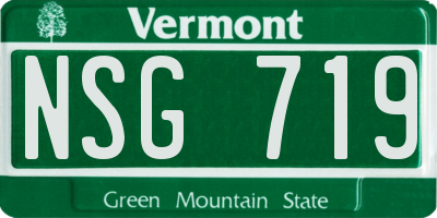 VT license plate NSG719