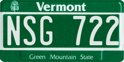 VT license plate NSG722