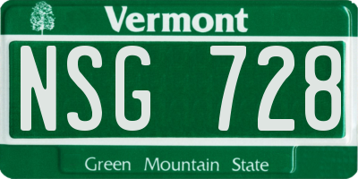 VT license plate NSG728