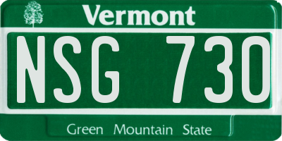 VT license plate NSG730