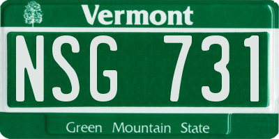 VT license plate NSG731