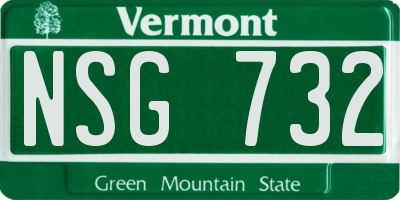VT license plate NSG732