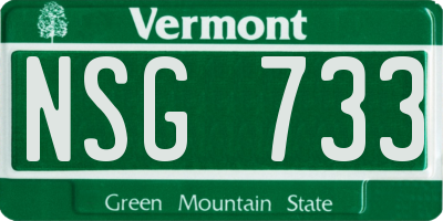 VT license plate NSG733