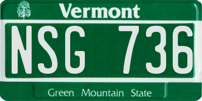 VT license plate NSG736