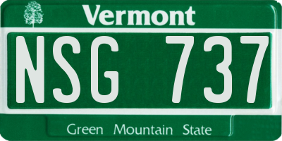 VT license plate NSG737