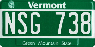 VT license plate NSG738