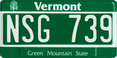 VT license plate NSG739