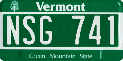 VT license plate NSG741