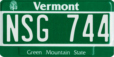 VT license plate NSG744