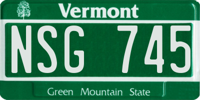 VT license plate NSG745