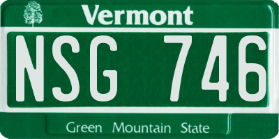 VT license plate NSG746