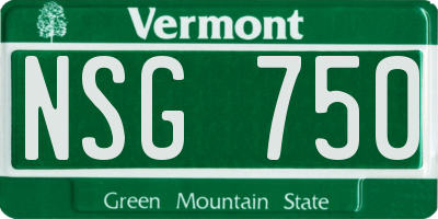 VT license plate NSG750