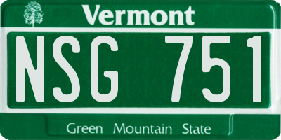 VT license plate NSG751