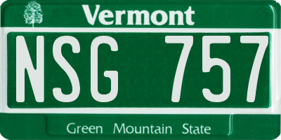 VT license plate NSG757