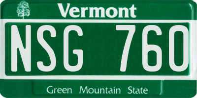 VT license plate NSG760