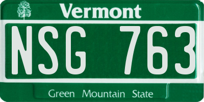 VT license plate NSG763