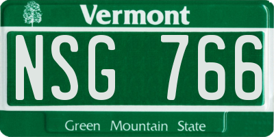 VT license plate NSG766